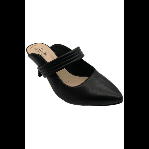 Clarks Shoes - Clarks Women's Kataleyna Dusk Slip-On Heeled Sandals Black - Wide